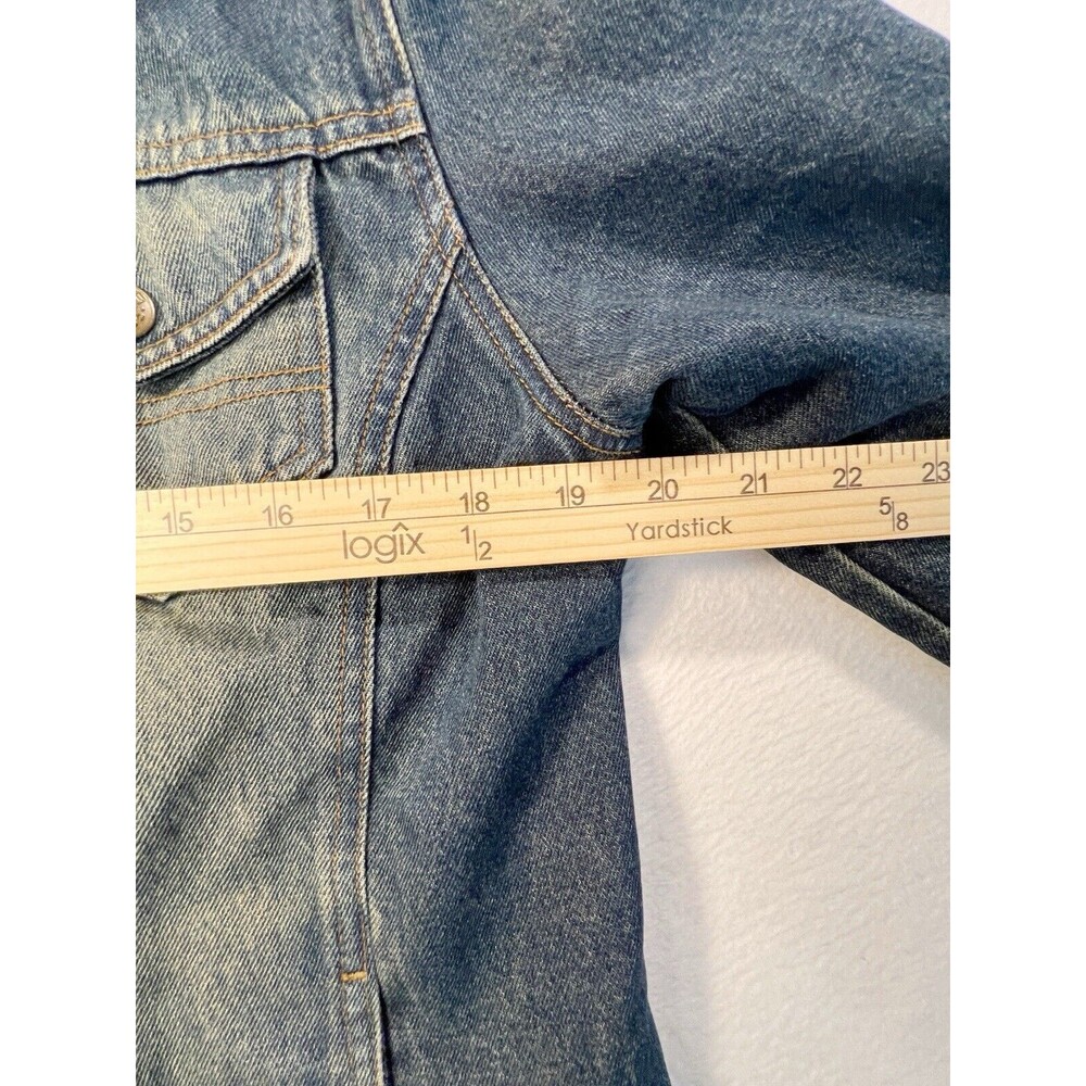 Cole B Country Denim Quilt Lined Faux Fur Trim Jacket Women's Size Medium Blue - Picture 10 of 16